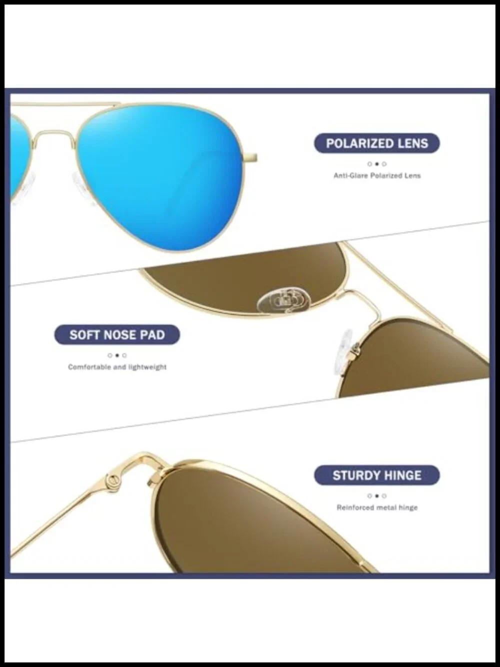 Classic Polarized Aviator Sunglasses Women Men UV Protection